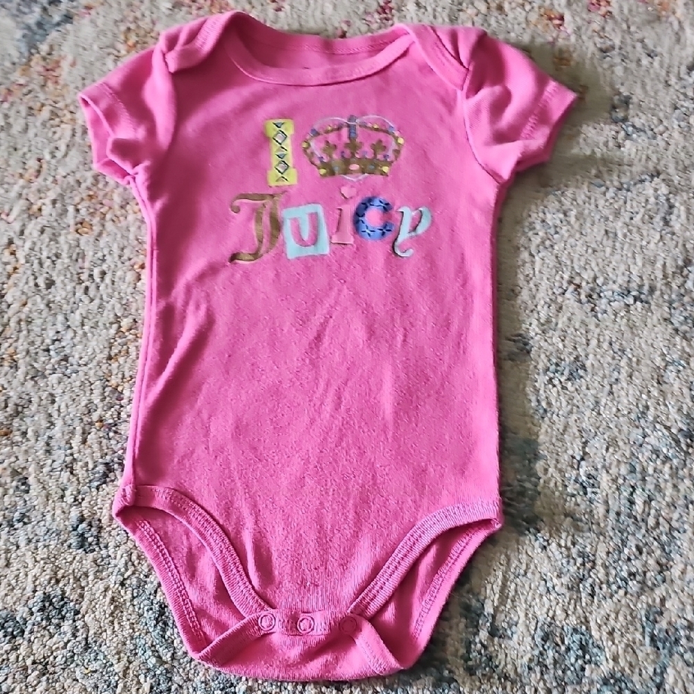 Juicy Couture Pink Bodysuit with Crown Graphic